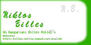 miklos billes business card